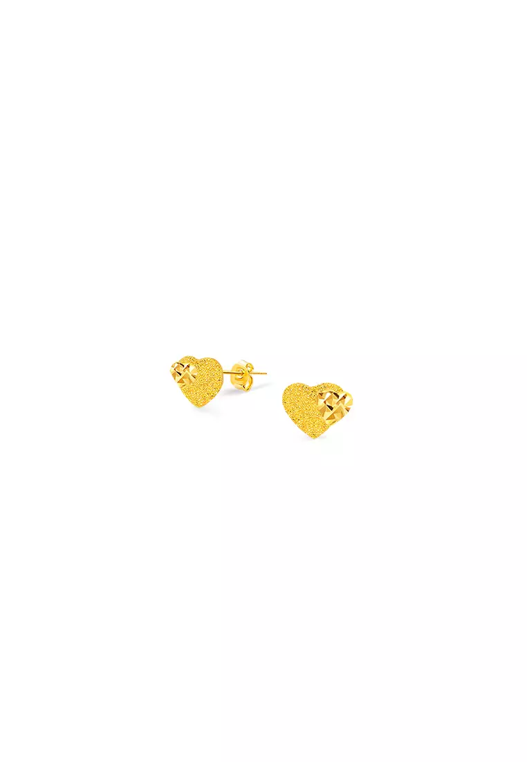 375/9K Gold Love Earrings S117
