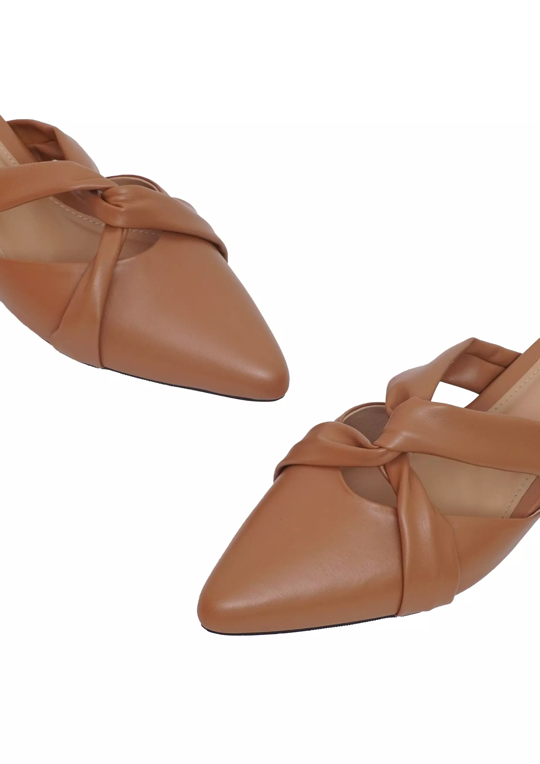 VIVI NICI - Peggy Sepatu Sandal Mules Wanita Hak 3 Cm Camel Beige