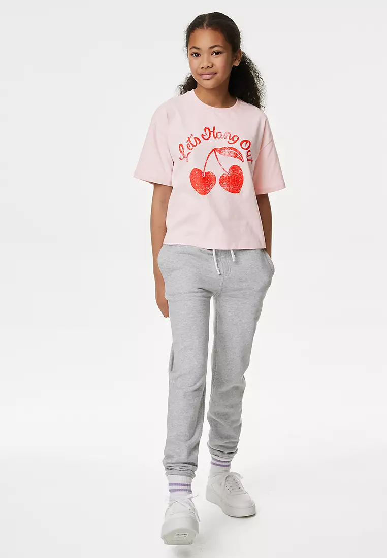 Pure Cotton Let's Hang Out Slogan T-Shirt