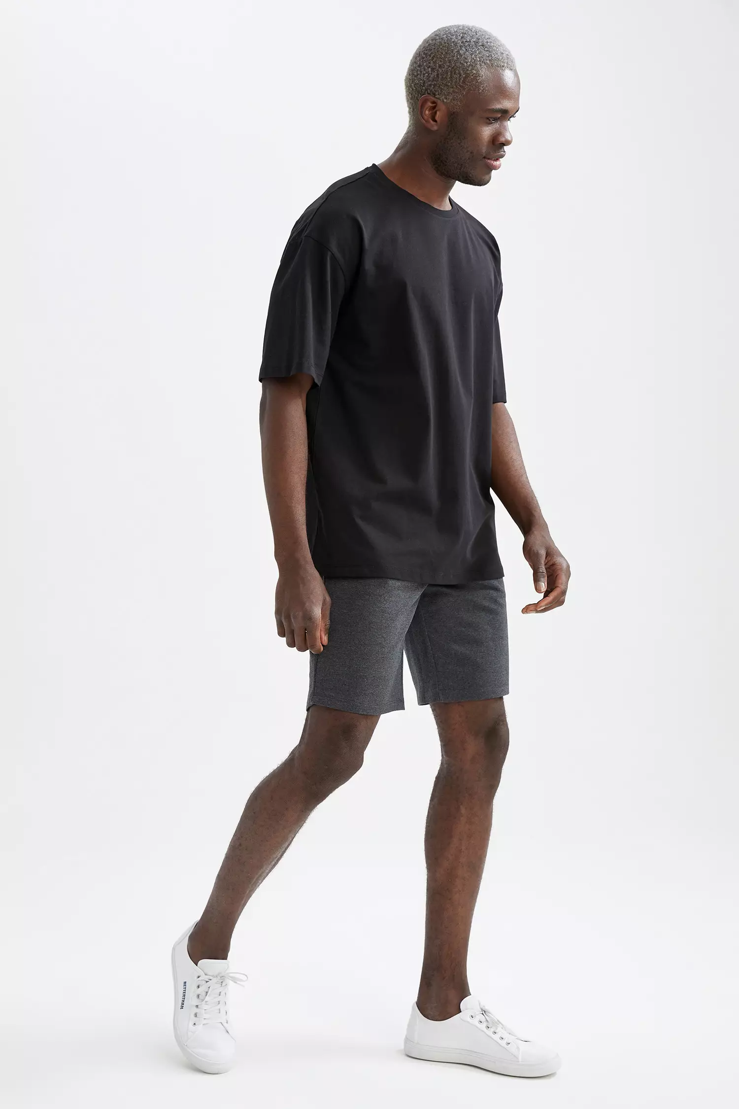 2-piece Regular Fit Shorts and T-shirt Set - Black - Men