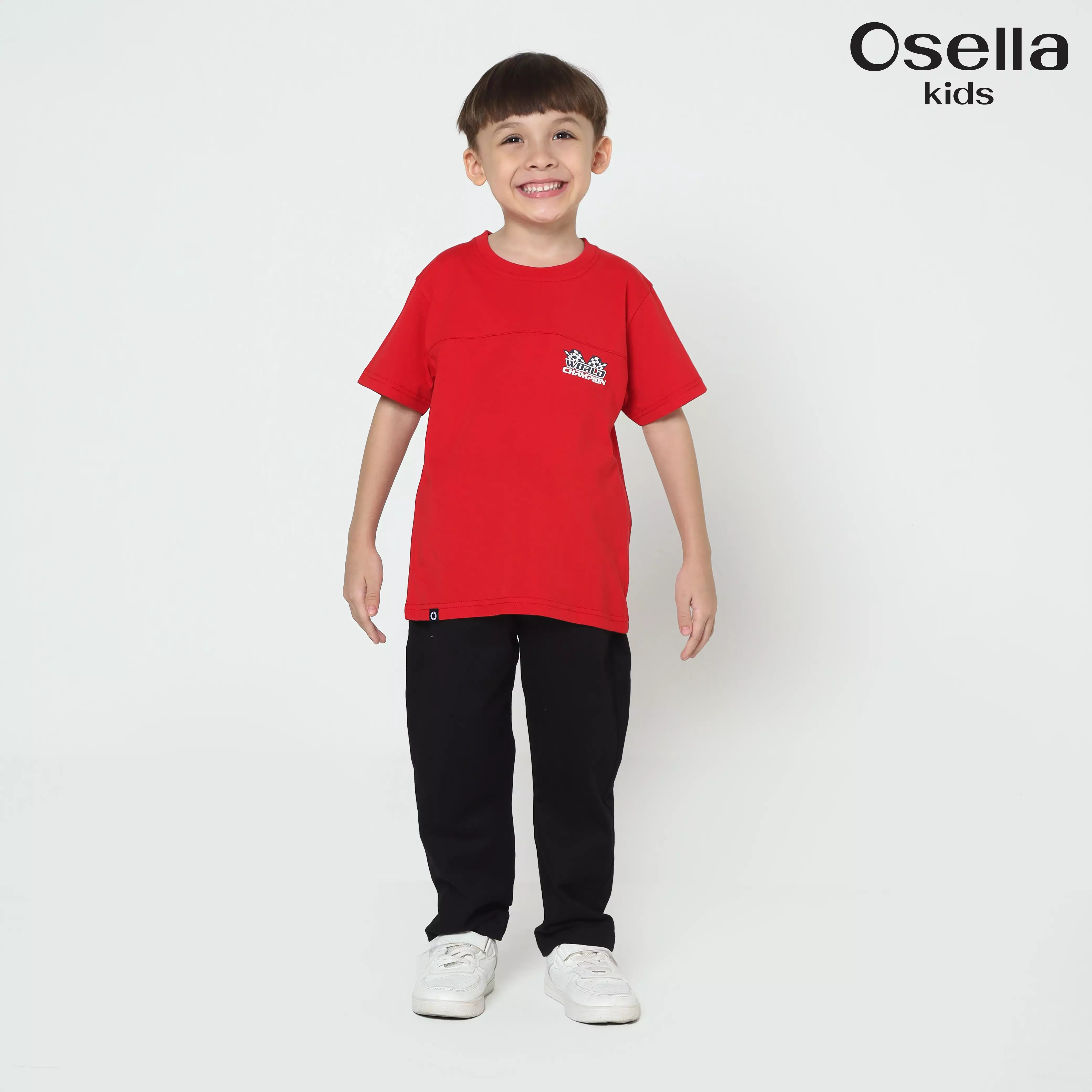 Osella World Champion Graphic T-Shirt In Red 2271500551 | Kaos Basic Lengan Pendek Anak Laki Laki