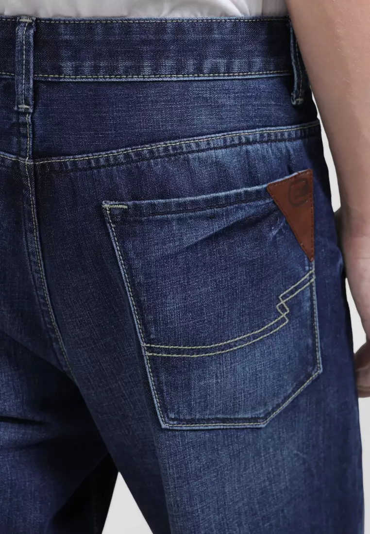 Emba Denim - Raegan Celana Panjang Pria Denim Regular Fit Non Stretch Warna Medium Stone