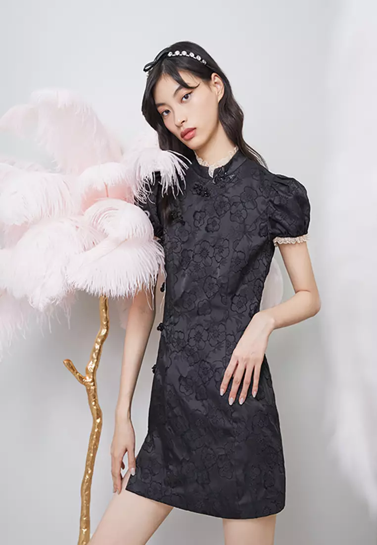 Buy Zalora Studios Contrast Trim Cheongsam Dress 2024 Online