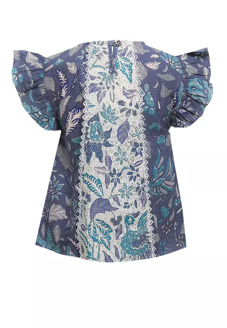 Blouse/ Blus Anak Perempuan Noela Grey Batik Junior Girl Casual