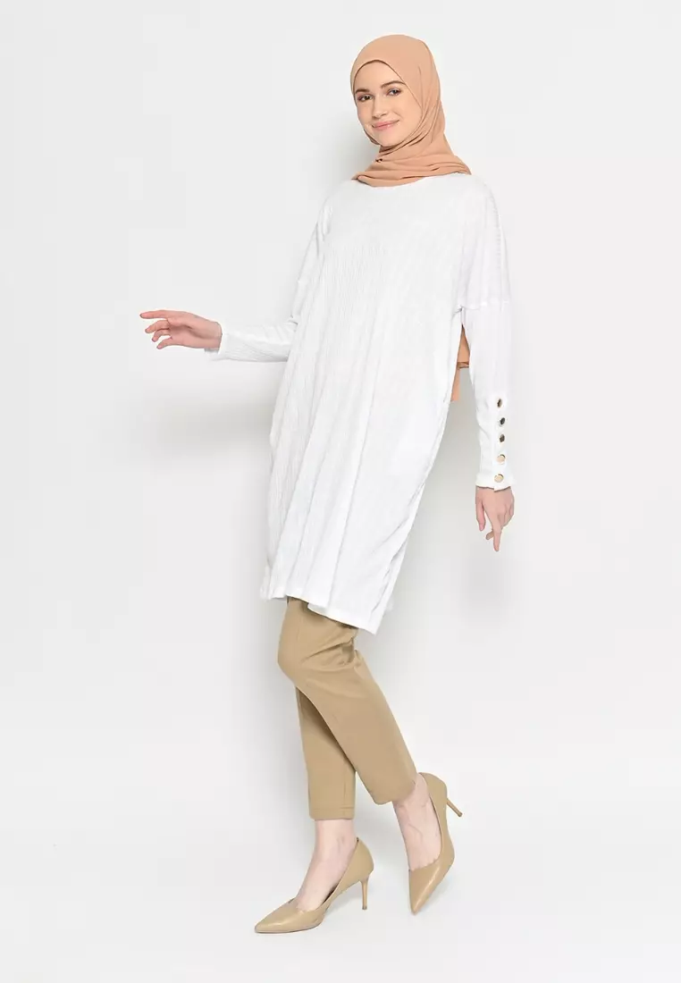 Seva Knit Tunik Broken White