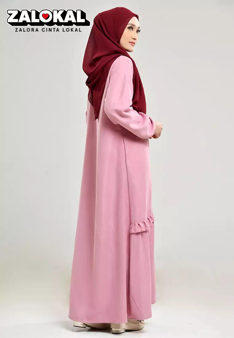 Rabbani - Gamis Dress Muslim Wanita Dreslim Hadid Exclusive Dusty Pink