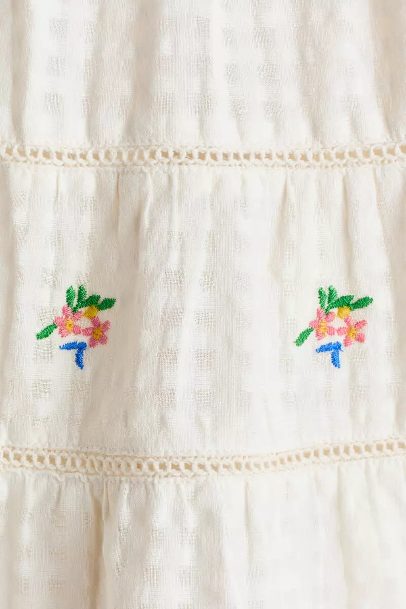Embroidered cotton skirt