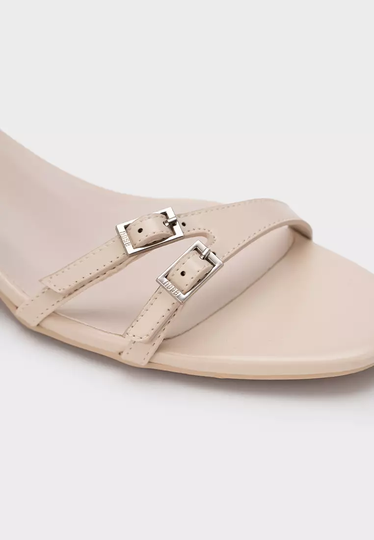 EMBELLISHED STRAP KITTEN HEEL SANDAL