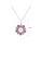 Glamorousky white 925 Sterling Silver Fashion Elegant Pink Flower Freshwater Pearl Pendant with Necklace D6518ACFCB8356GS_2
