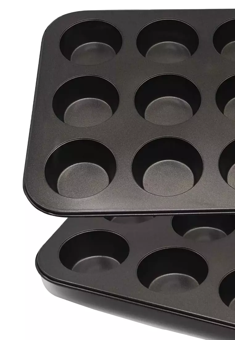 Buy Slique Premium NonStick 12 Cup Round Muffin Pan Oven Safe Baking