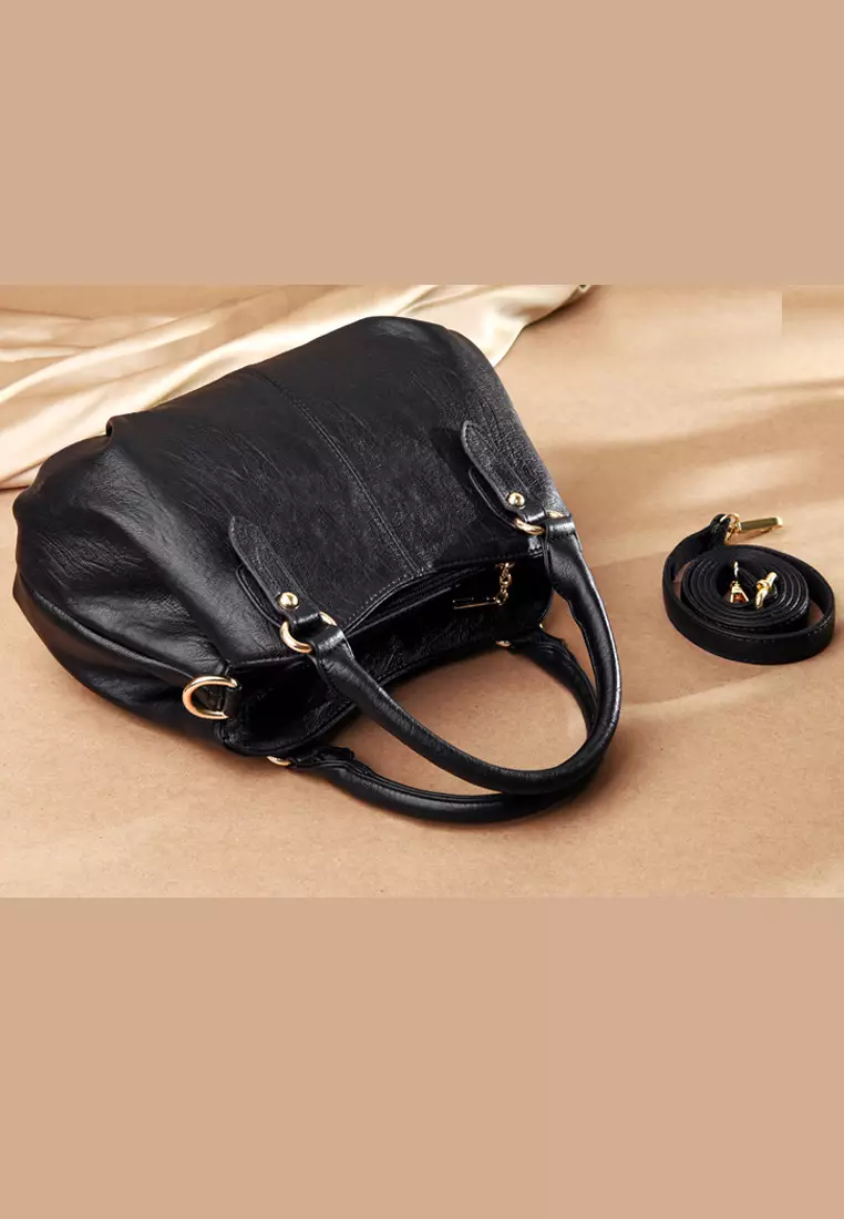 Stylish Textured Faux Leather Three Way Handbag JW HD-2674