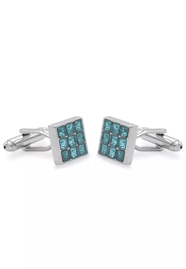 Isla Turqoise Diamonte Cufflink