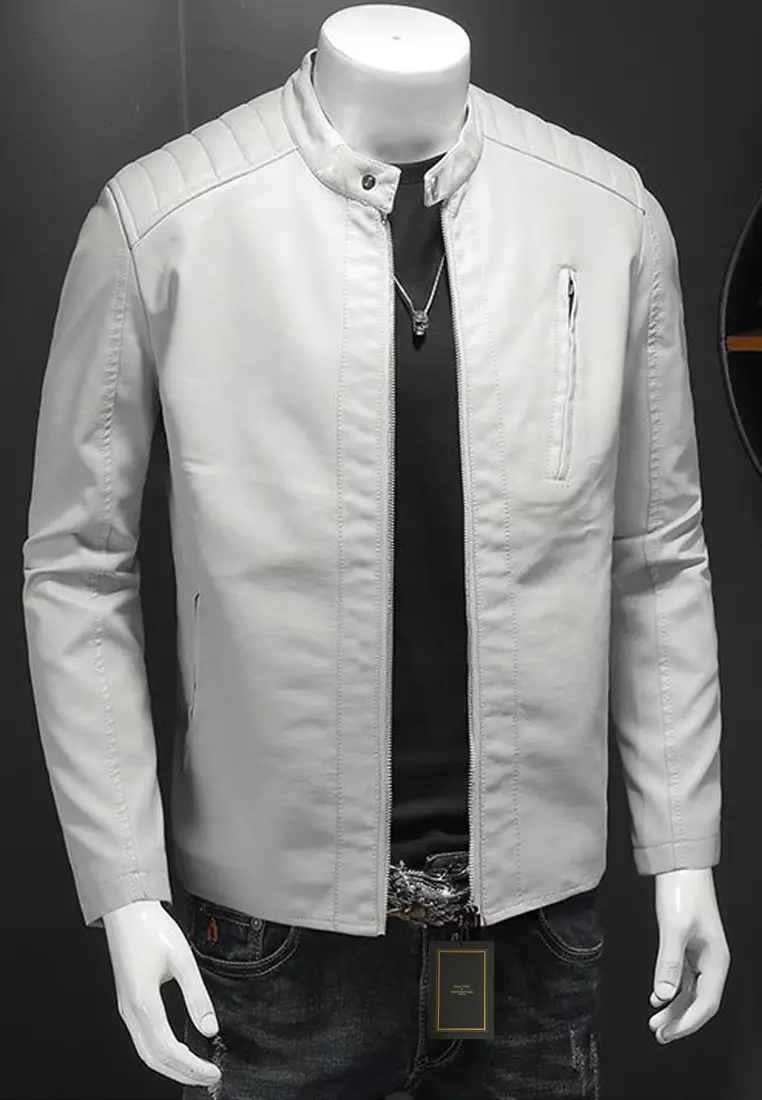 Slim Faux Leather Jacket MJ601
