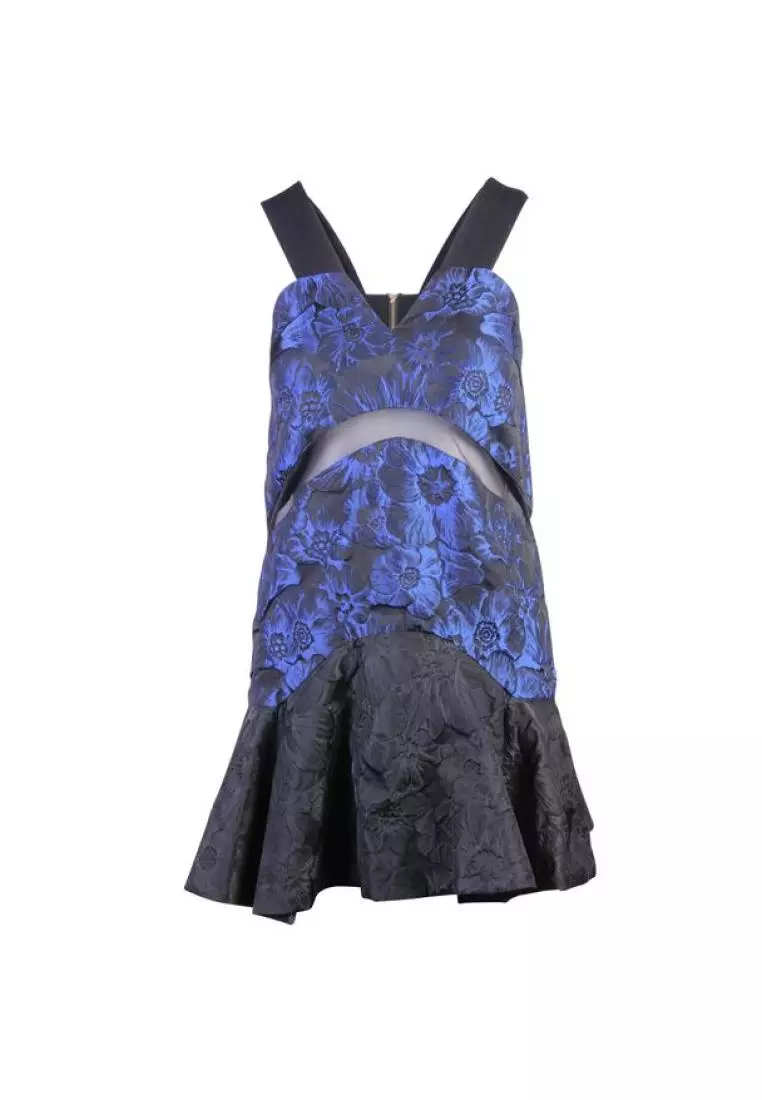 Buy Contemporary Designer Pre Loved Contemporary Designer Mini Shining Navy Blue Dress With 5615