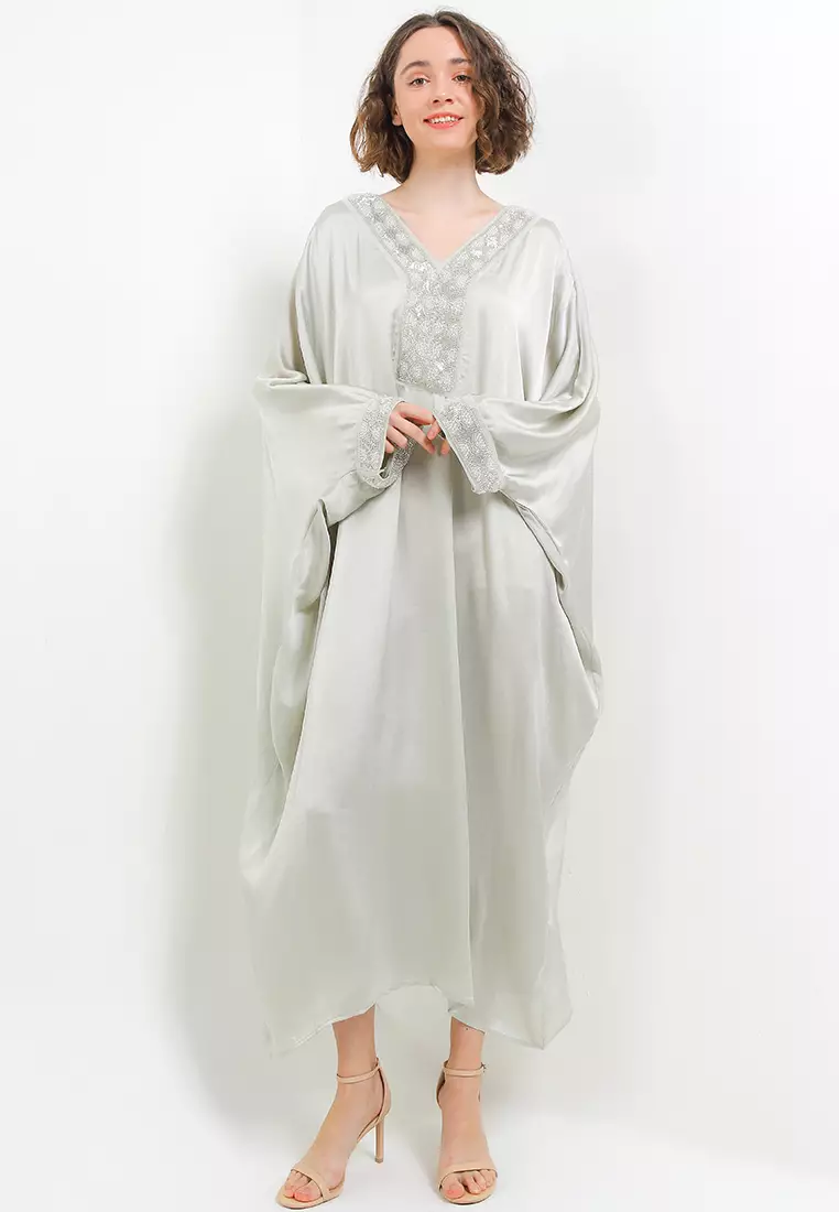 Ethnic Beaded Silky Kaftan