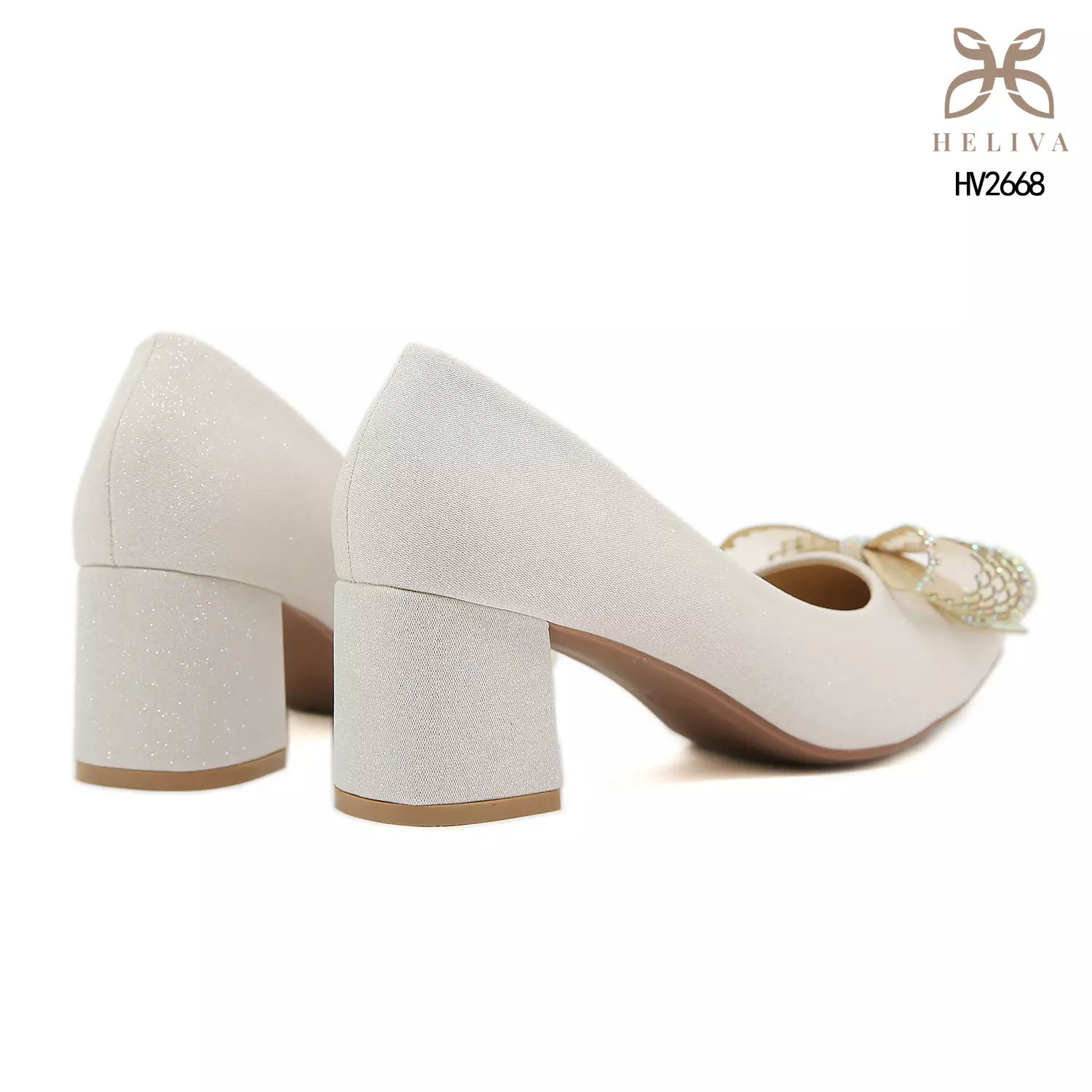 Heliva Christy High Heels Chunky Ribbon Rainbow Rhinestones sol 5.5cm HV2668