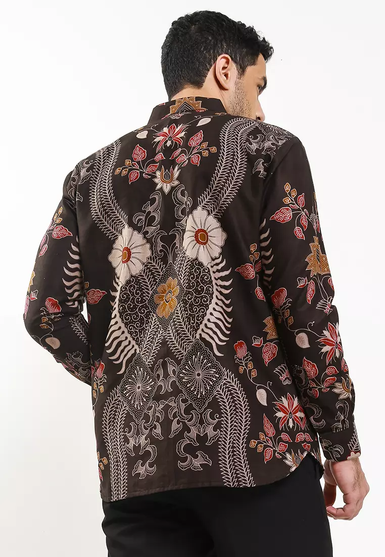 Banowati Item Kemeja Batik Pria Premium Slimfit Modern Lengan Panjang