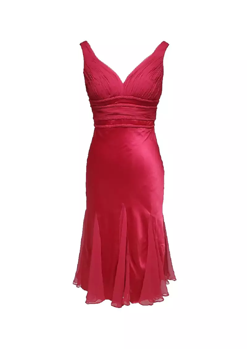 ANNE F CNY Collection Elegant Classic Silk Chiffon Silk Satin Evening