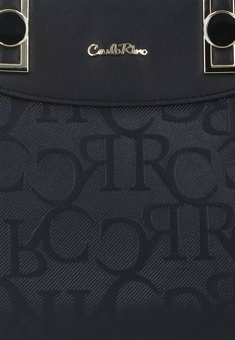 Black Vienna Top Handle II in CR Monogram