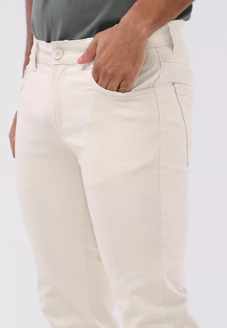 Colored Long Pants Slim Tapered Stretch