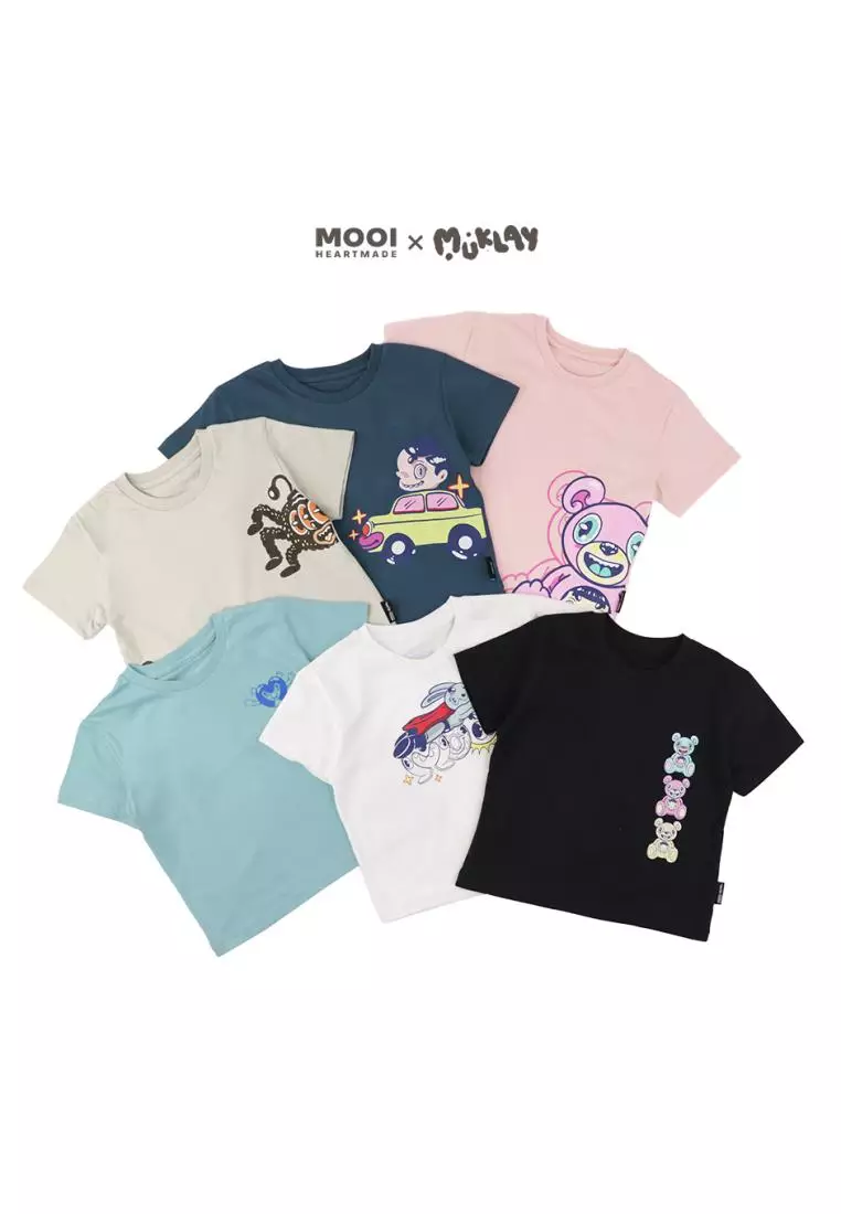 Mooi X Muklay Kaos Anak Unisex Graphic Tee Kids - Navy