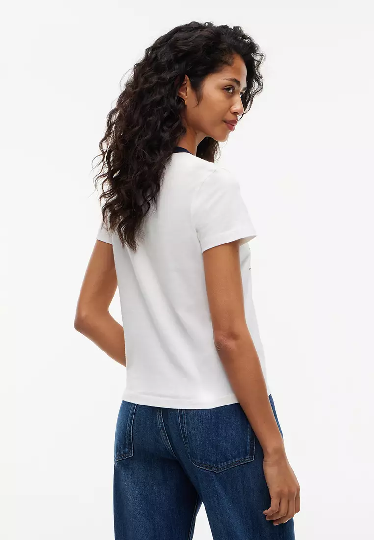 Buy Tommy Hilfiger Logo Jersey Ringer T-Shirt - Tommy Jeans 2026