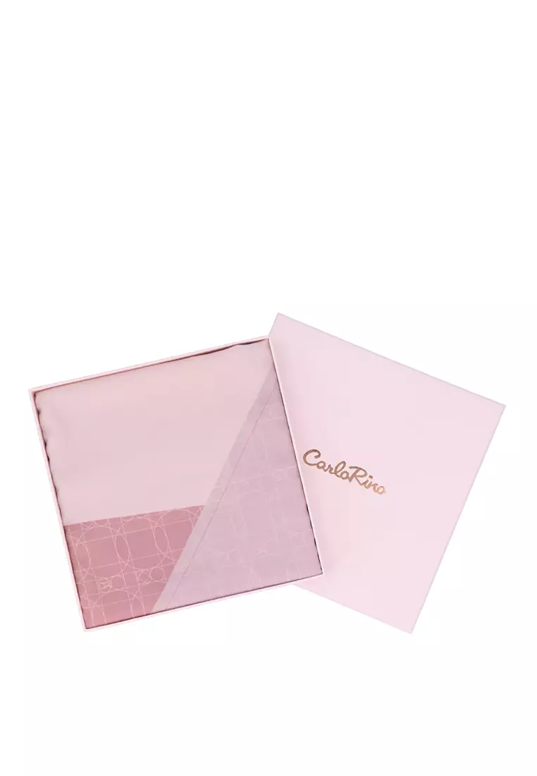 Pink Geometric Square Chiffon Scarf