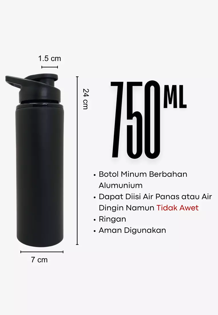 Wakakids Botol Minum Olahraga Alumunium Ringan Tumbler Sport 750ml K8025 Venrc Putih
