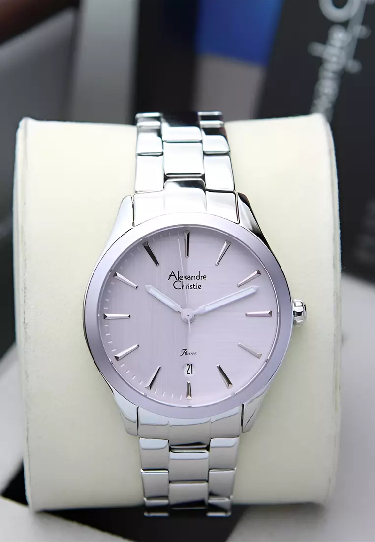 Jam Tangan Wanita Alexandre Christie Passion AC 2A90 LDBSSPU Purple Dial - Stainless Steel