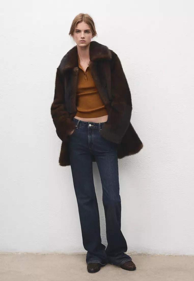 Polo-Neck Ribbed Sweater