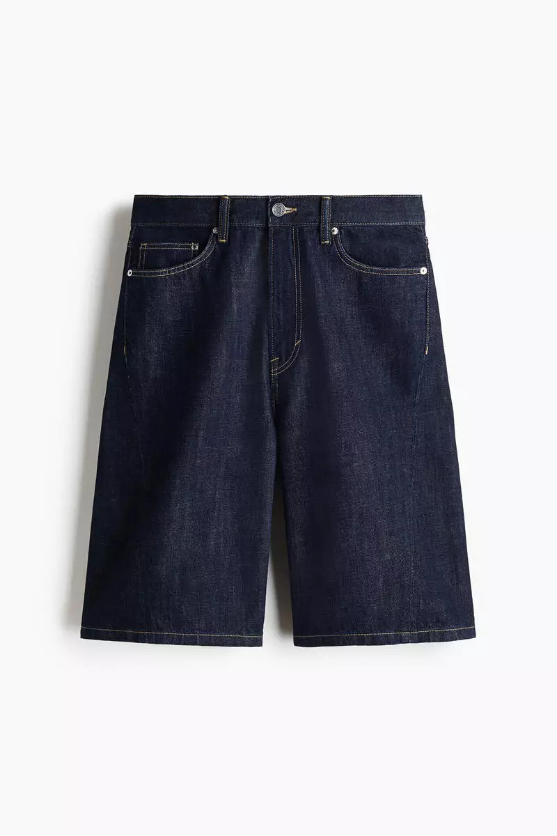 Baggy Twist-detail denim shorts