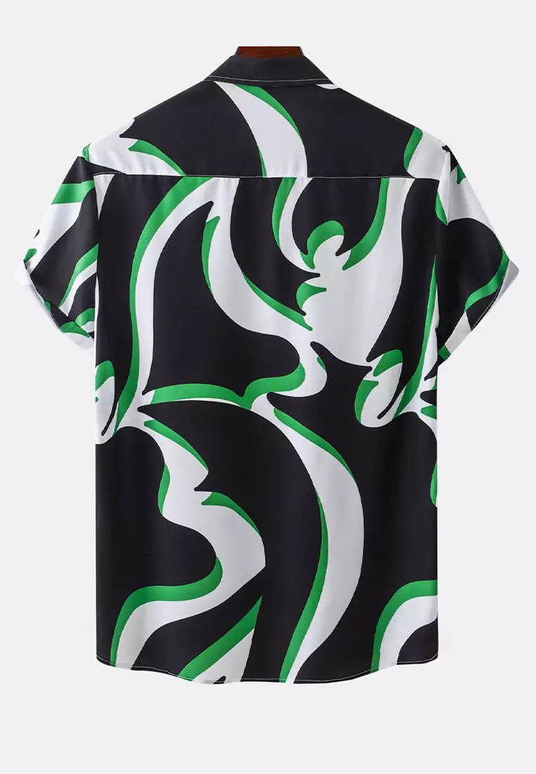 Hawaiian Print Short-Sleeved Shirt YL-C249