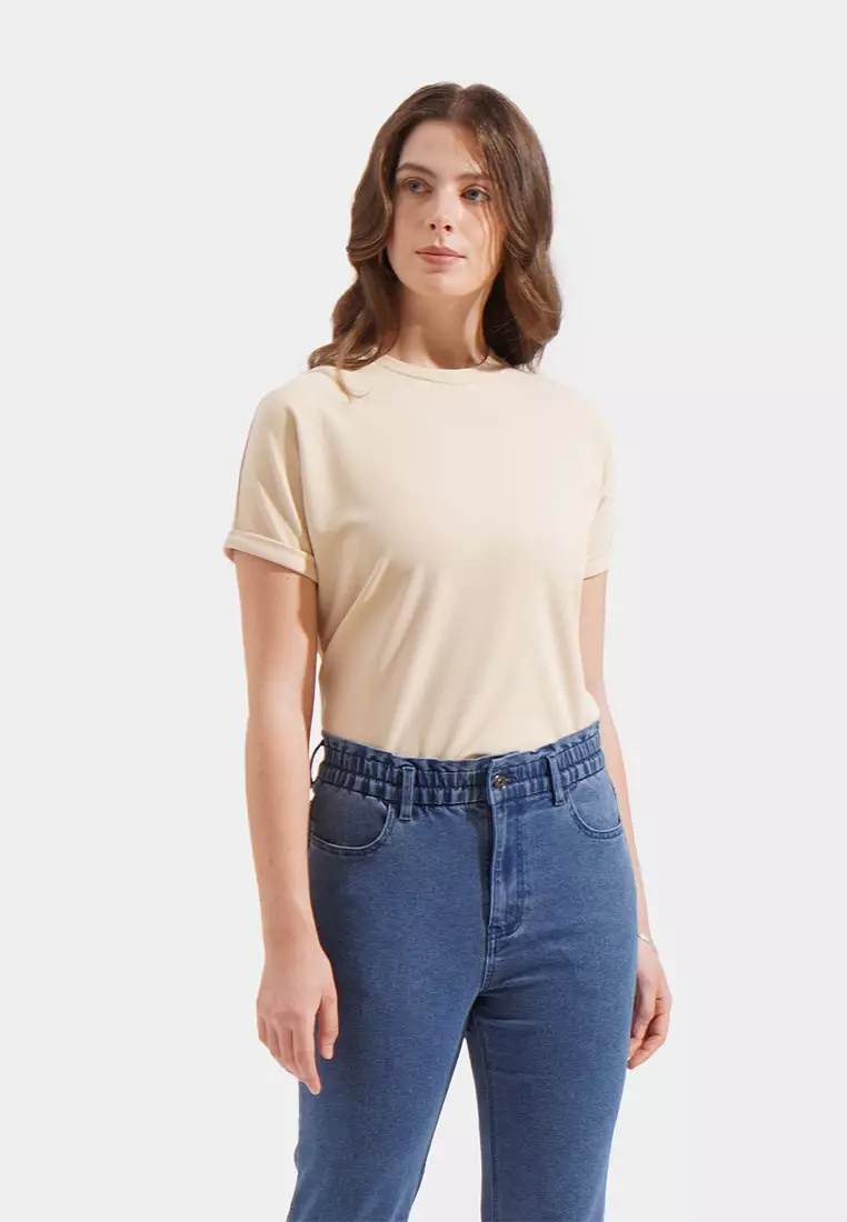 Waffle Tee with Extended Sleeves