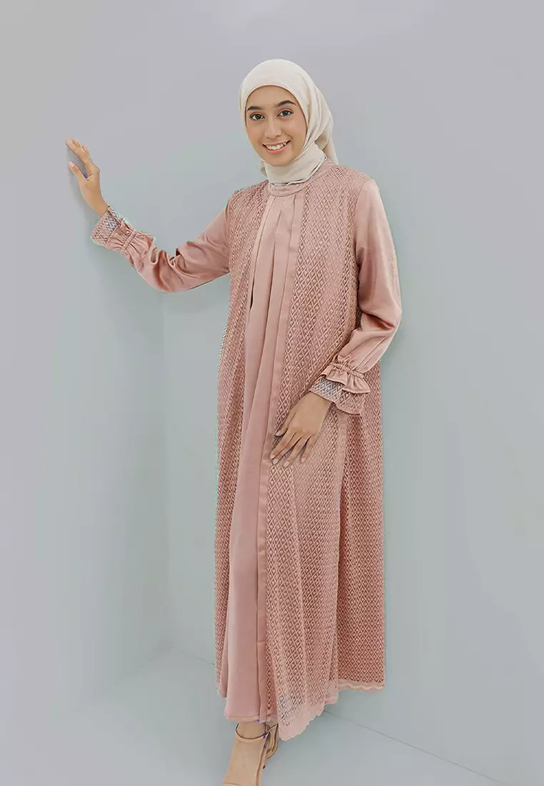 Geela Official - Alesha Two Set Dress Brown (G.4299)