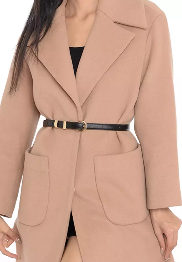 Vintage Gold Buckle Leather Belt MYF-MY-050