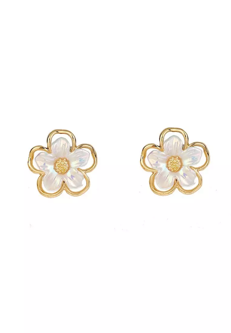 Gold statement sales stud earrings