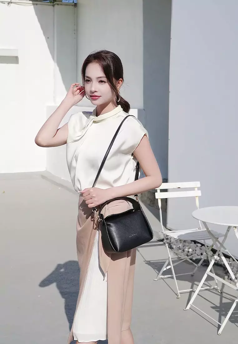 Women's Top Handle Bag / Sling Bag / Crossbody Bag - Black