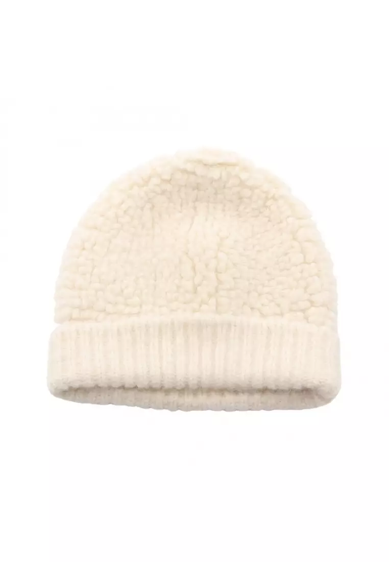 Pre-Loved MIU MIU logo knit hat beanie wool off white