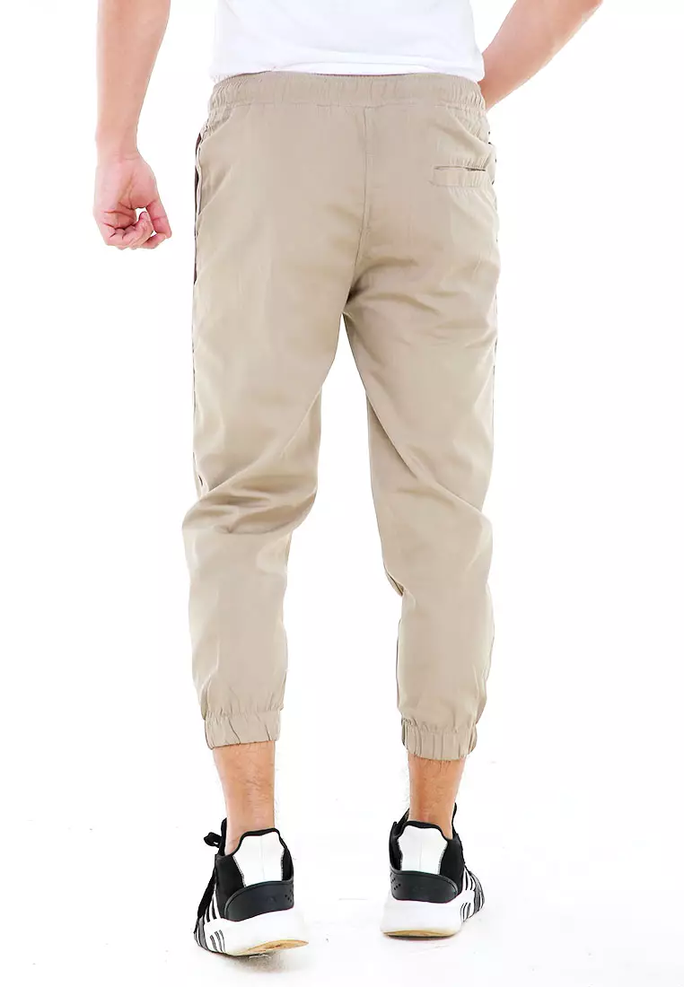 Locko Celana Panjang Sirwal Pria Simple Plain Casual Long Pants Material Baby Canvas ORIGINAL - Cream