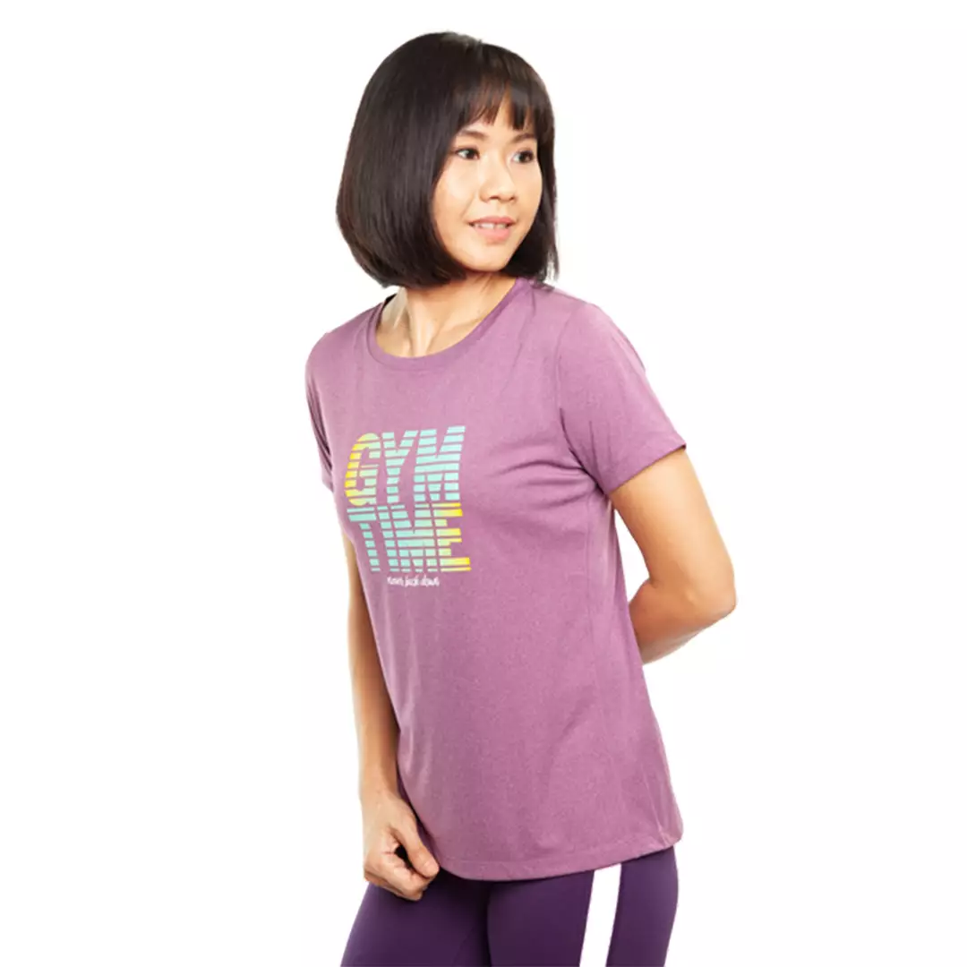 Baju Olahraga Wanita  Ladies Short Sleeve Top Print "GYM TIME"