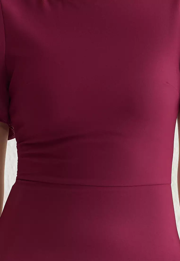 Flounce Hem Midi Dress