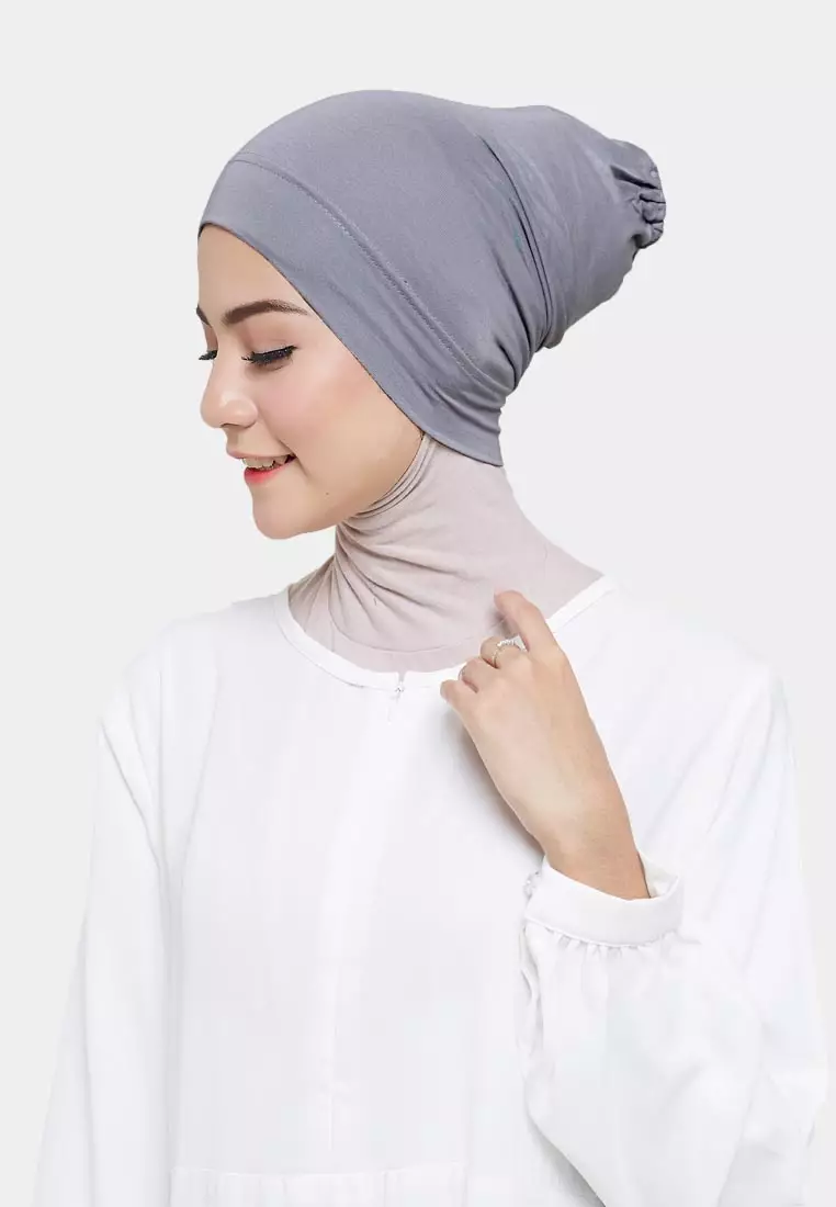 Cotton Bee - Inner Rayon Basic | Ciput Hijab Karet | Dalaman Kerudung - Stormy Grey
