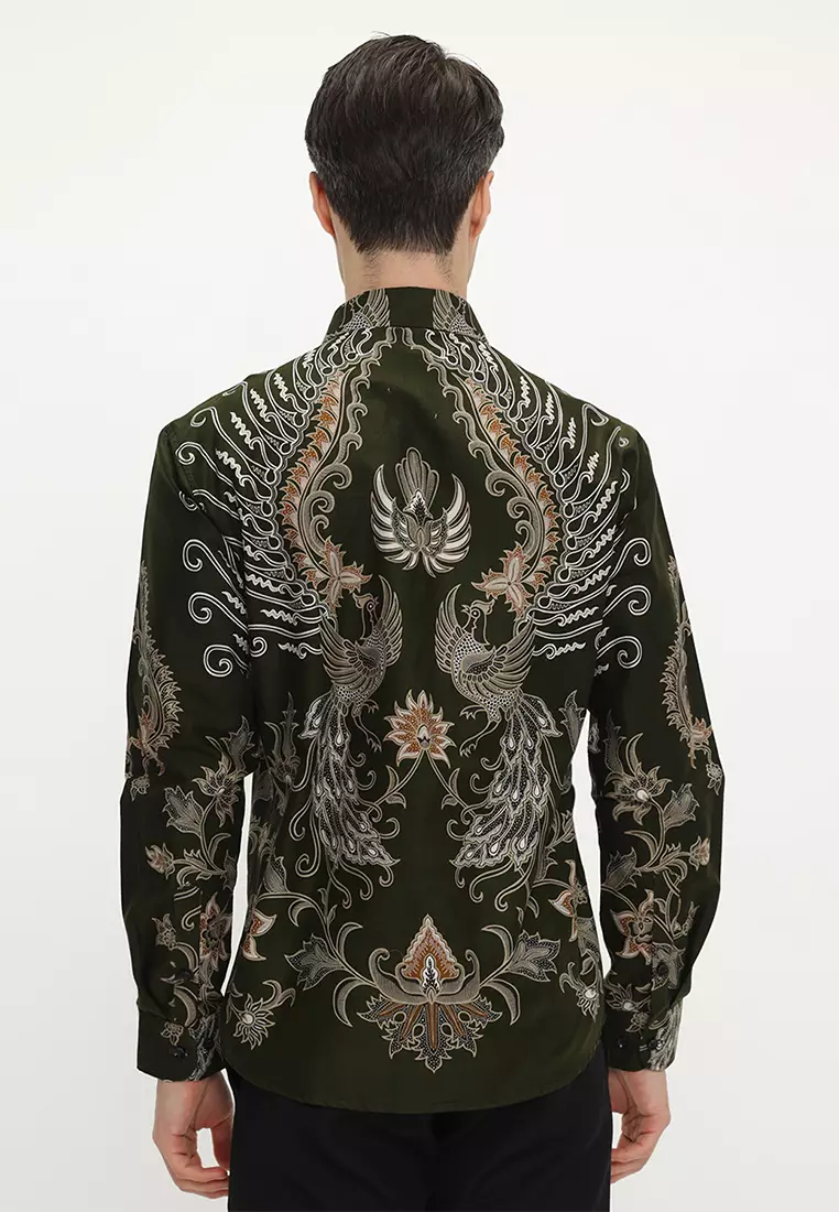 Kemeja Batik Pria Slimfit Pakubuwana - Sage