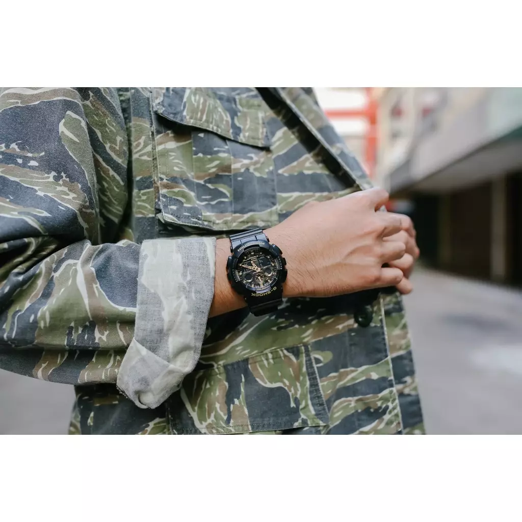 Casio G-Shock Camouflage Original Jam Tangan Pria GA-100CF-1A9DR Waterproof