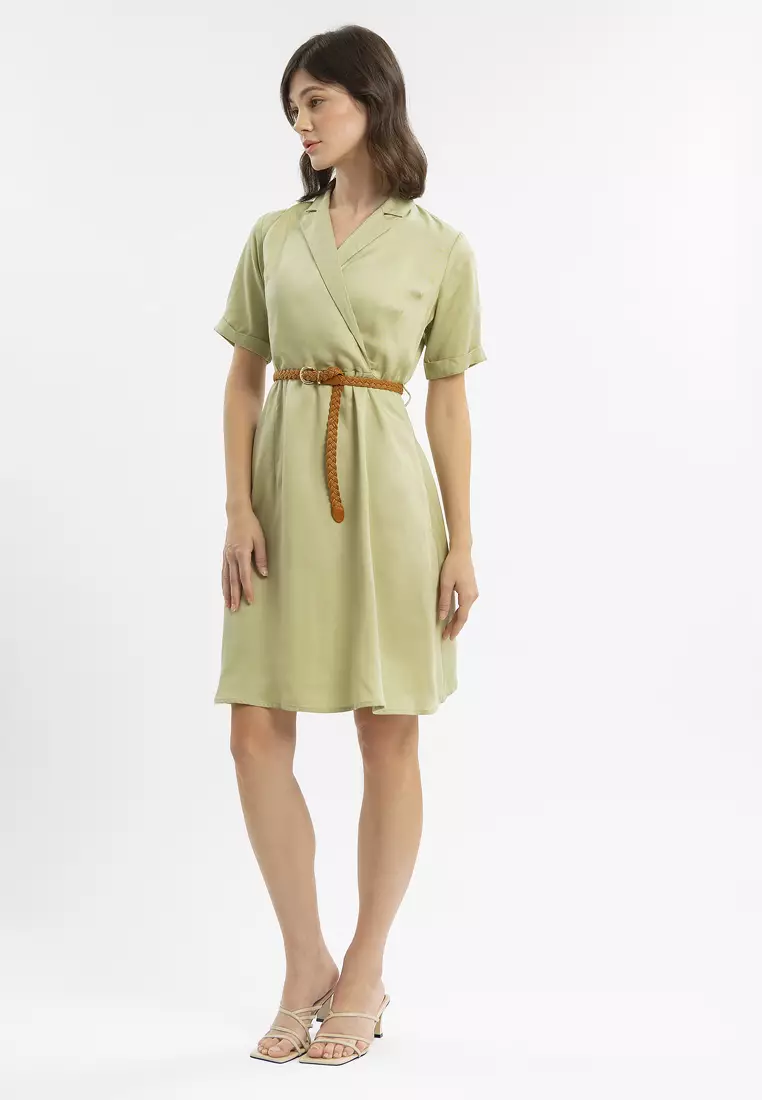 Minimal Rossie Dress Sage Queen Ukuran XS - Warna SAGE QUEEN