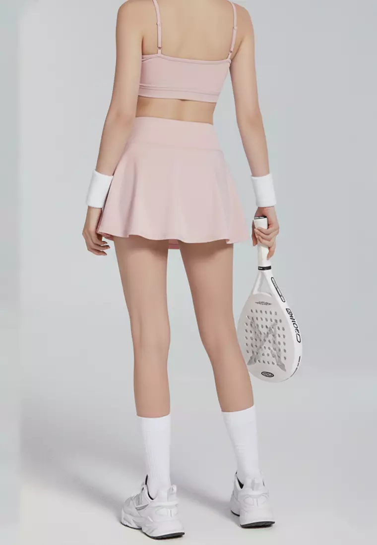 LB127 Rok Padel Tenis Wanita Legging inside Skort ada Kantong TdBolt pastel pink