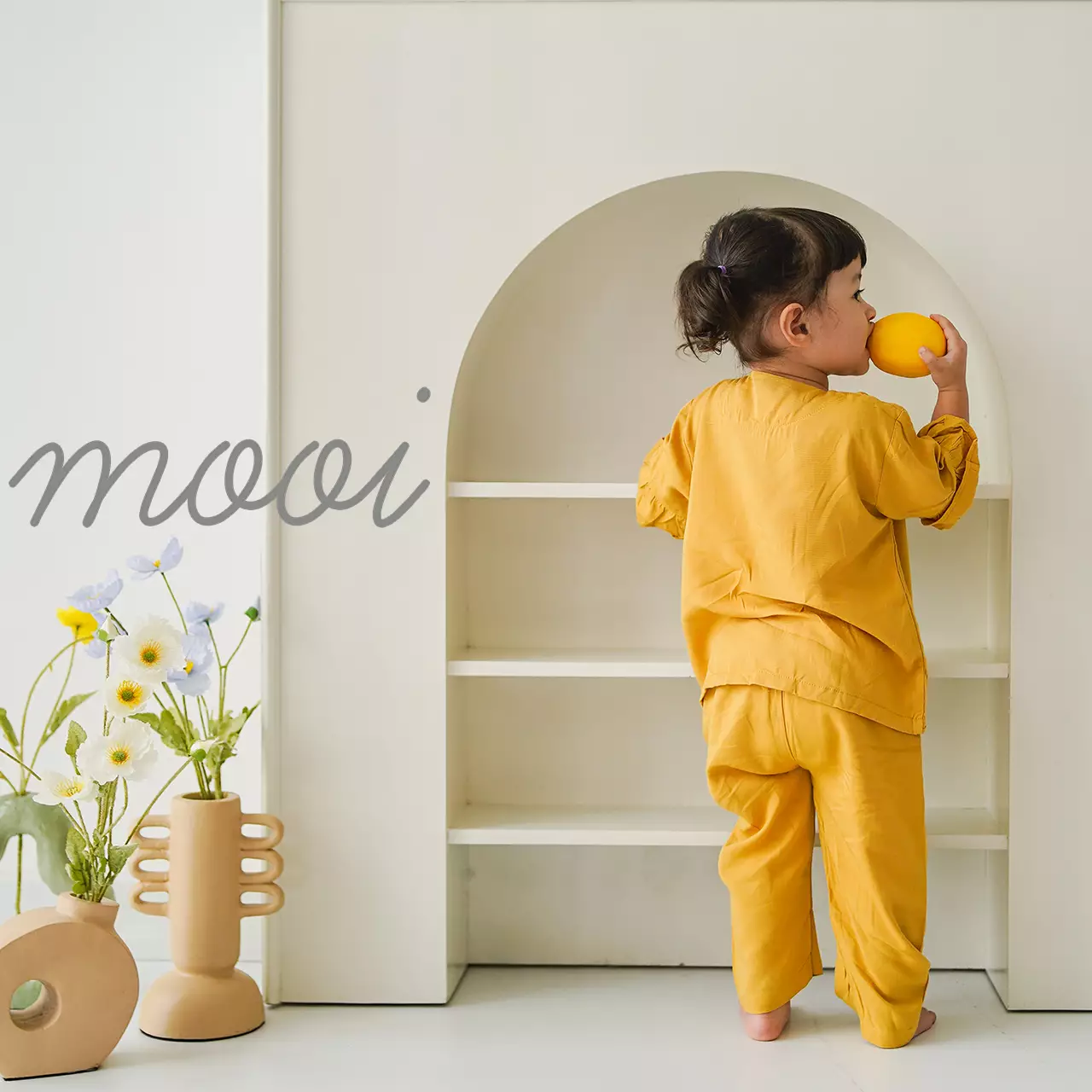 Mooi Piyama Anak Baju Tidur Anak Ayumi Set - Khaki