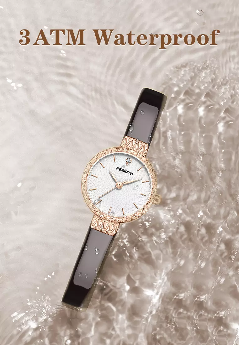 Jam Tangan Wanita Korea Original Anti Air Kuarsa Tali Kulit Jam Wanita Kecil Jam Tangan Cewek rosewhite