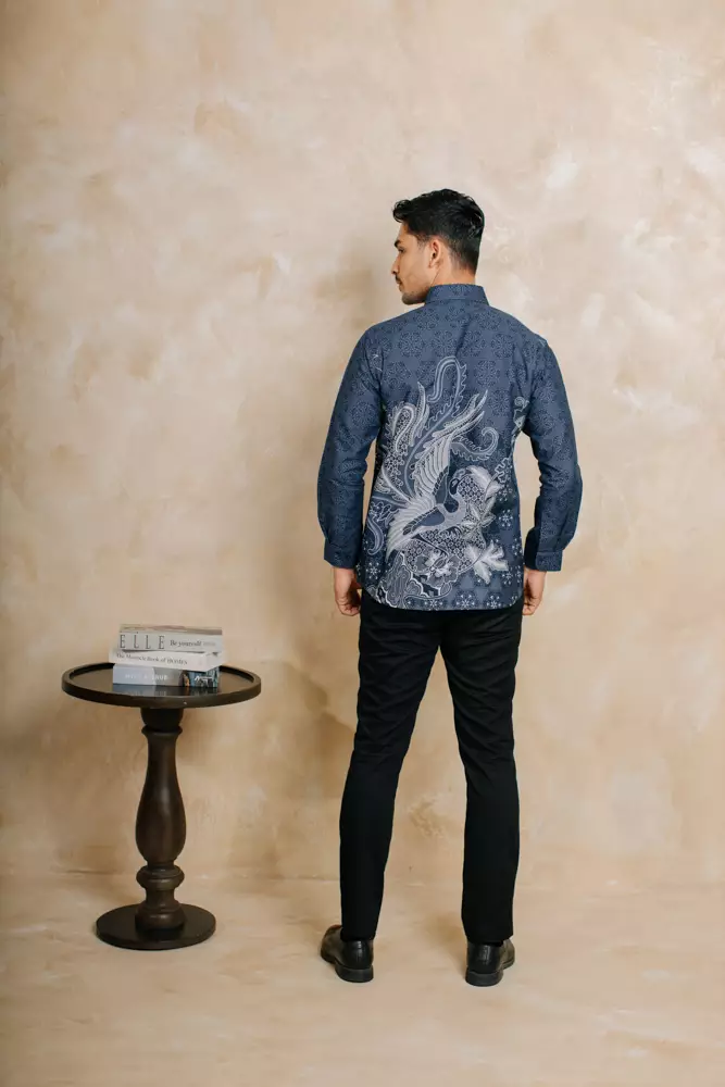 Talisha Denim Kemeja Pria  Panjang Slim Fit