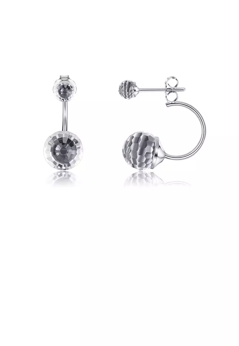 White sale round earrings